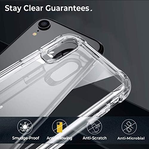 אפקט Crystal Crystal iPhone XR מארז, לא צהוב של טלפון מגן אטום-זעזועים מכסה פגוש TPU דק דק [אנטי-סקרט רך],